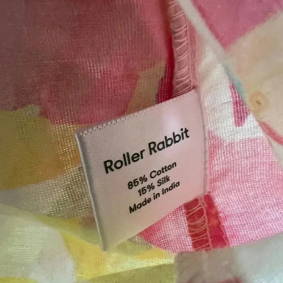 Roller Rabbit Tunic Floral Printed 3/4 Sleeve Blouse Boho Size Medium - Picture 4 of 6